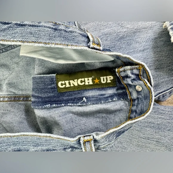 Cinch Up Workwear Straight Light Washed Jeans Men’s 38x30 Denim Thrashed - Picture 5 of 11